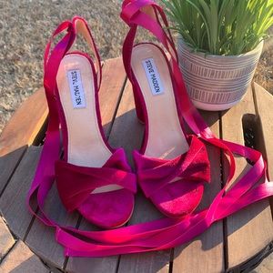 Suede purple heels
